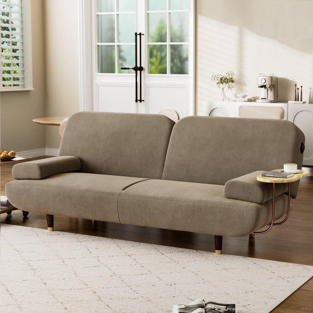 LEVEDE  CONVERTIBLE SOFABED WITH USB CHARGE AND SIDE TABLE-1869883071407460359