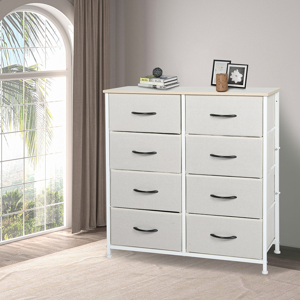 Levede Storage Cabinet Tower Chest Beige-1864183275975741447