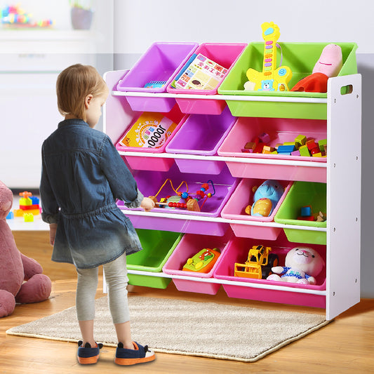 Levede 12Bins Kids Toy Box Bookshelf-1864184634397560839