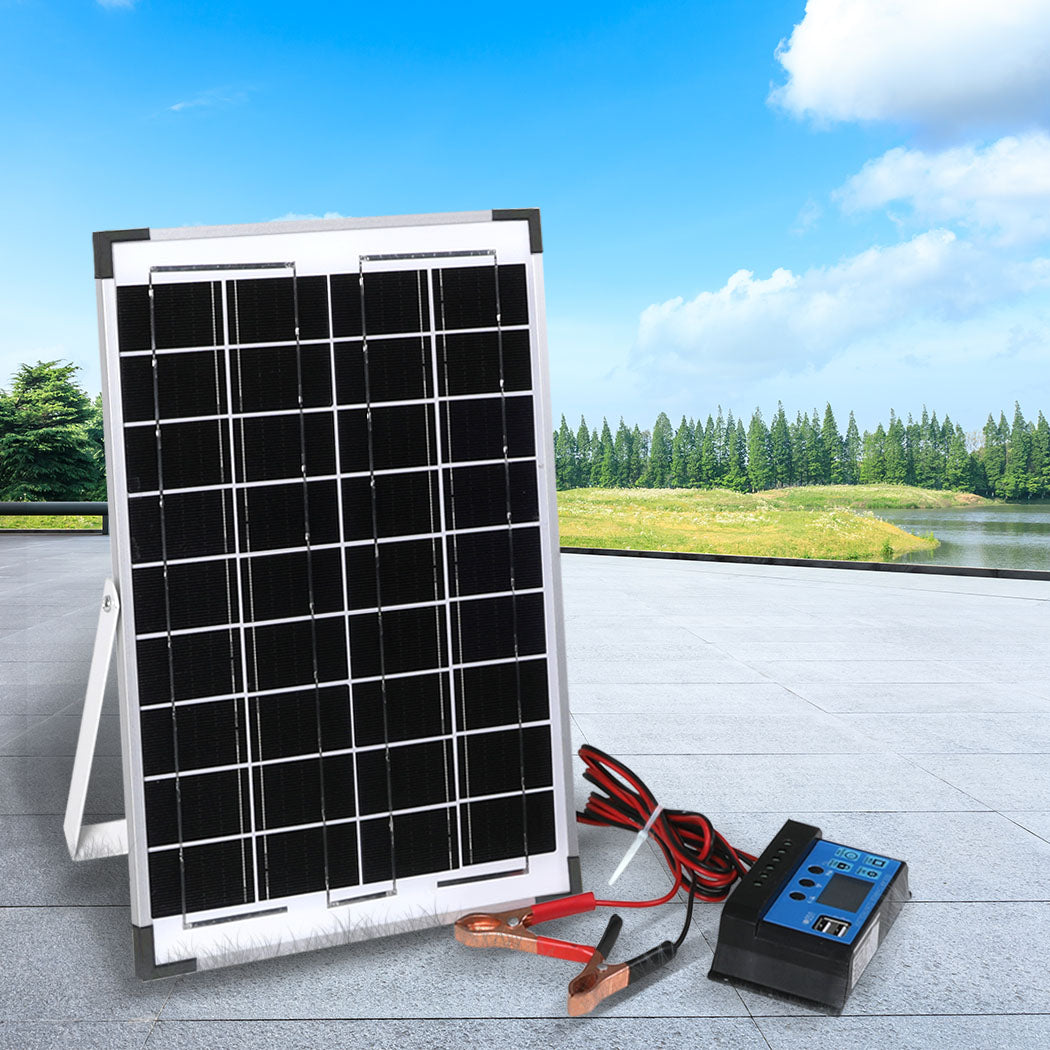 12V 10W Solar Panel Kit Mono Caravan-1864184631604154374