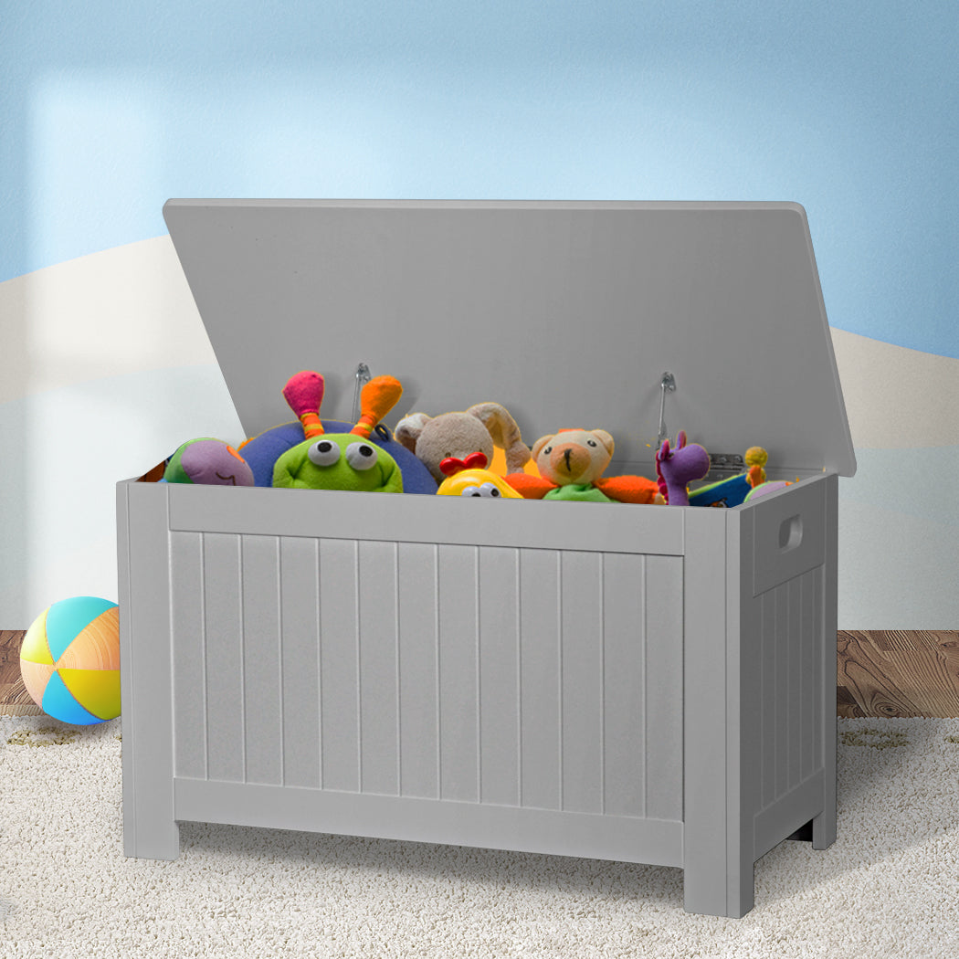Levede Kids Toy Box Storage Chest Cabinet Grey-1864184635089620999