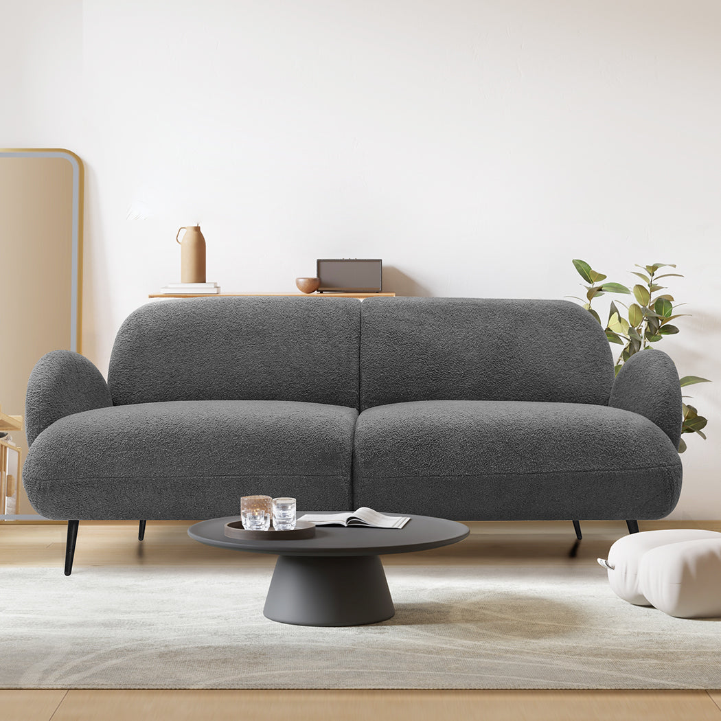 Levede Cloud Sofa 3 Seater Sherpa Fleece Beige-1869883070363078663