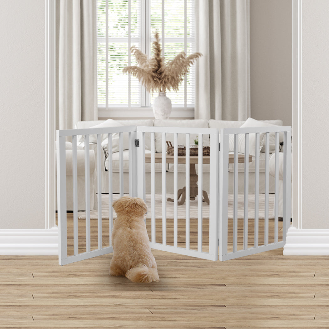 Wooden Pet Gate Dog Fence Retractable White 2000x 3MM-1864184509717680135