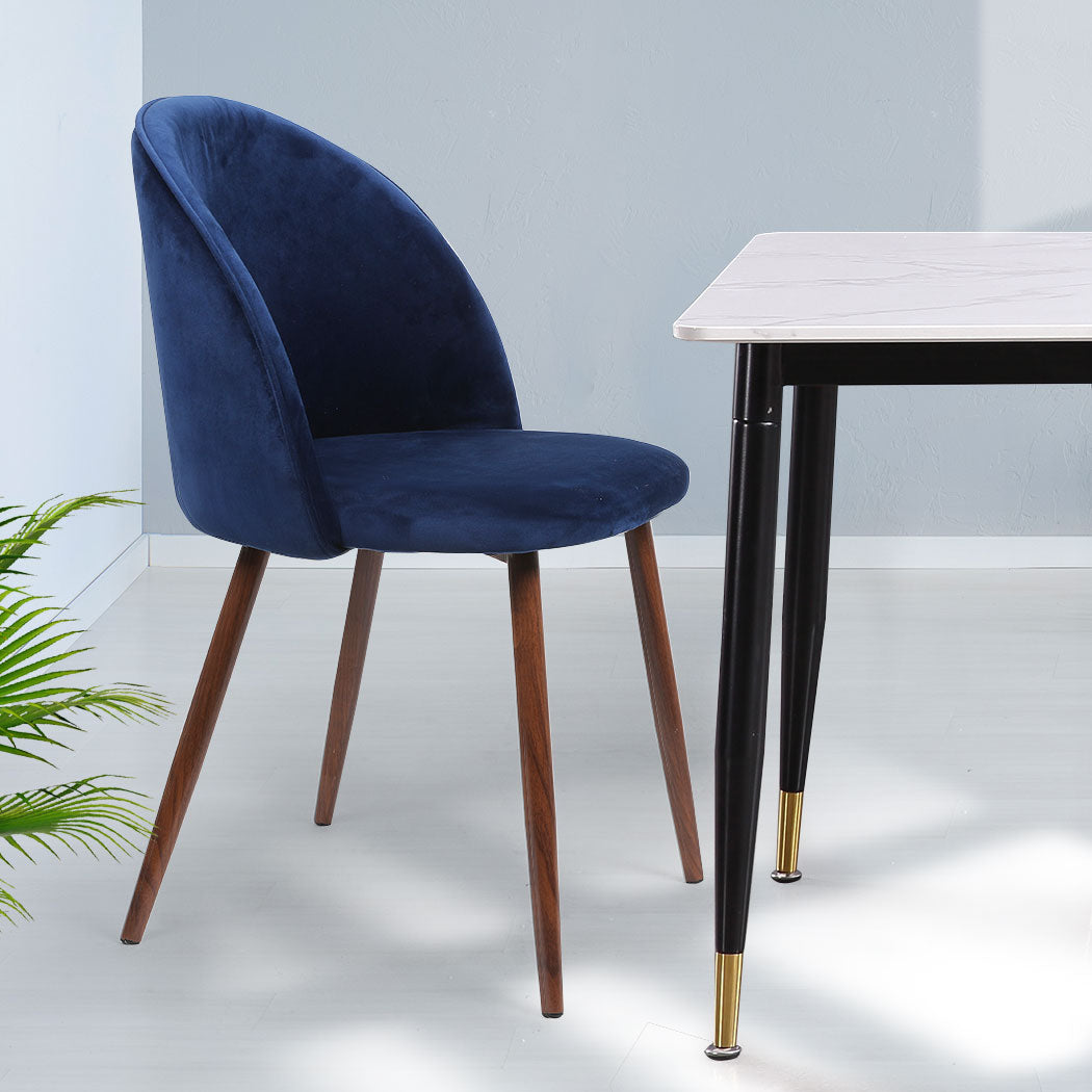 Levede 2x Dining Chairs Seat French Navy-1864183273765343239