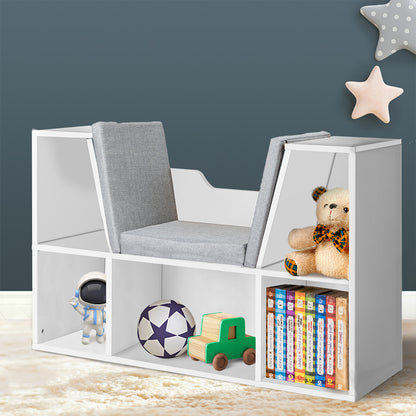 Levede Kids Bookcase Toys Box Shelf White-1864184635525828615