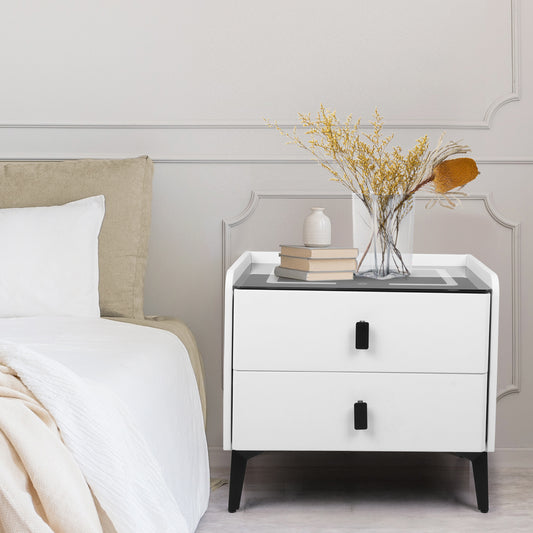 Levede Bedside Table LED Lights Drawers Storage-1869883069180284934