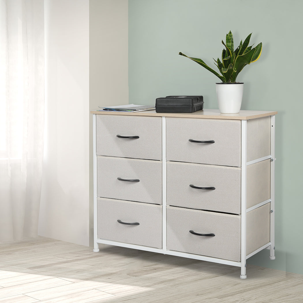 Levede Storage Cabinet Tower Chest Beige-1864183275396927494