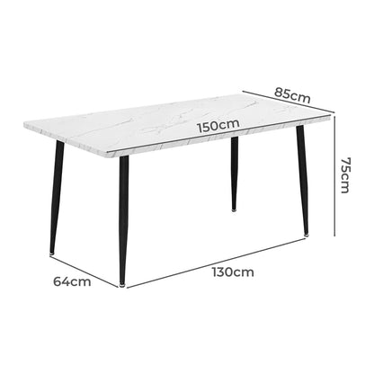 Levede Steel Dining Table 4-6 Seater 150cm-1869883063362785282