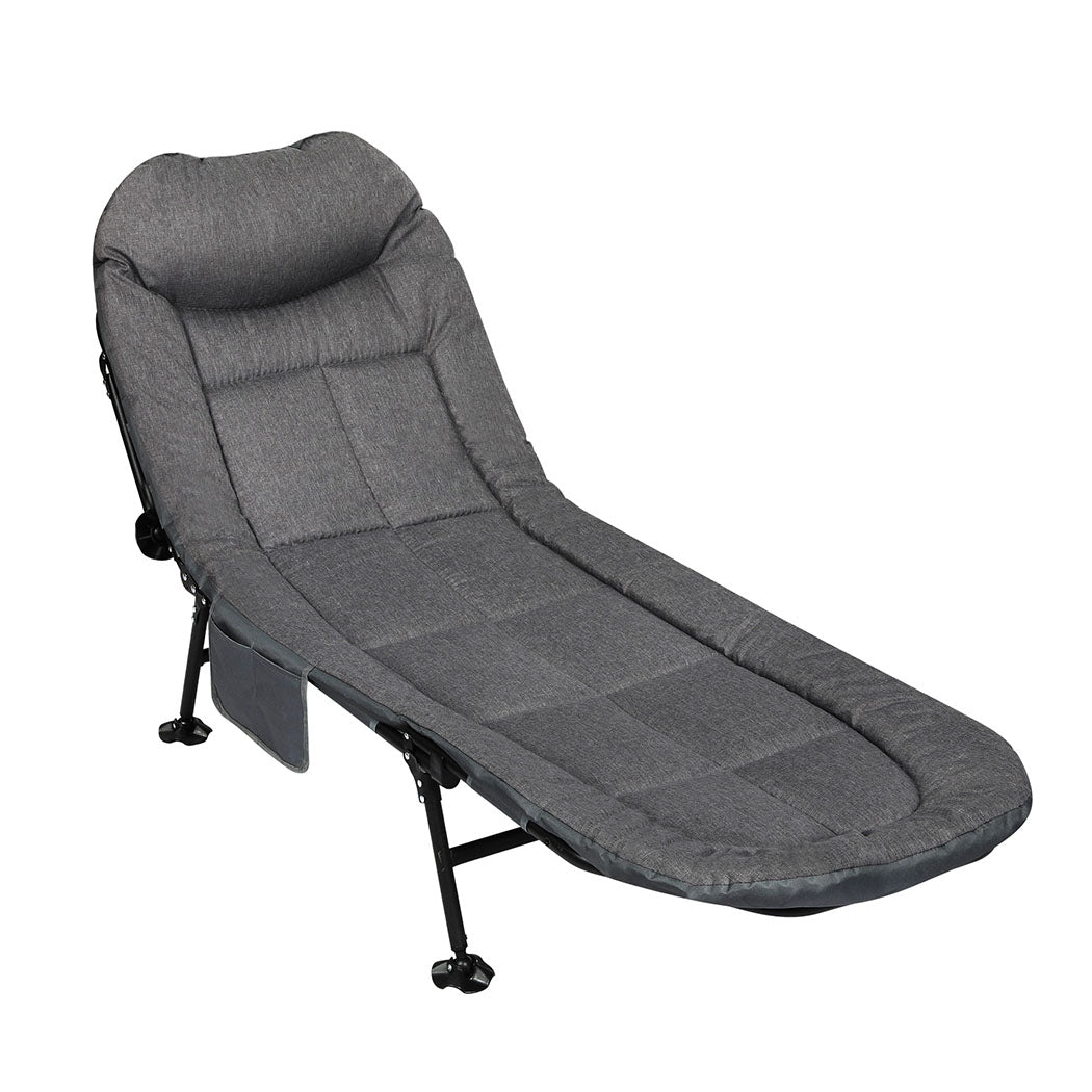 Levede Folding Camping Bed Camp Cots Dark Grey-1871349386861219840