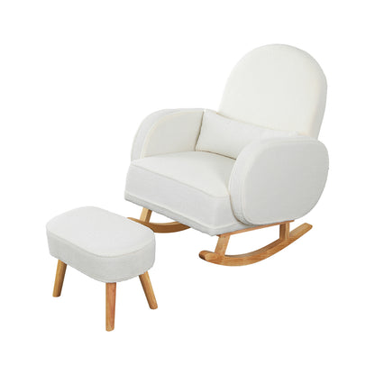 Levede Fleece Rocking Chair with footstool-1869883064247783424