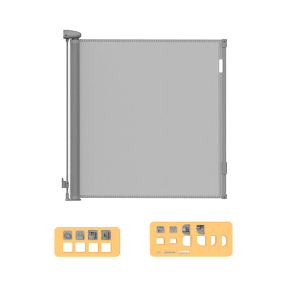 BoPeep Retractable Baby Safety Gates 150cm Grey 150 cm-1864184339366023168