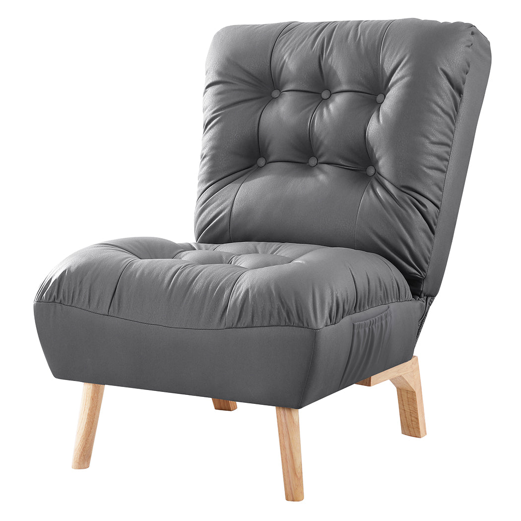 Levede Accent Chair Sofa Recliner Adjustable Grey-1864183136250892288