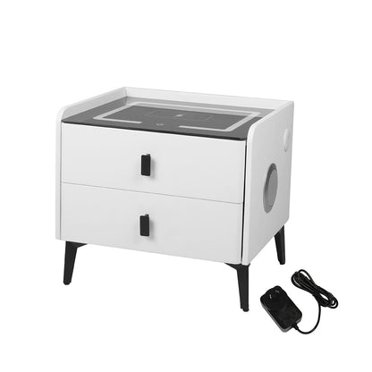 Levede Bedside Table LED Lights Drawers Storage-1869883069180284928