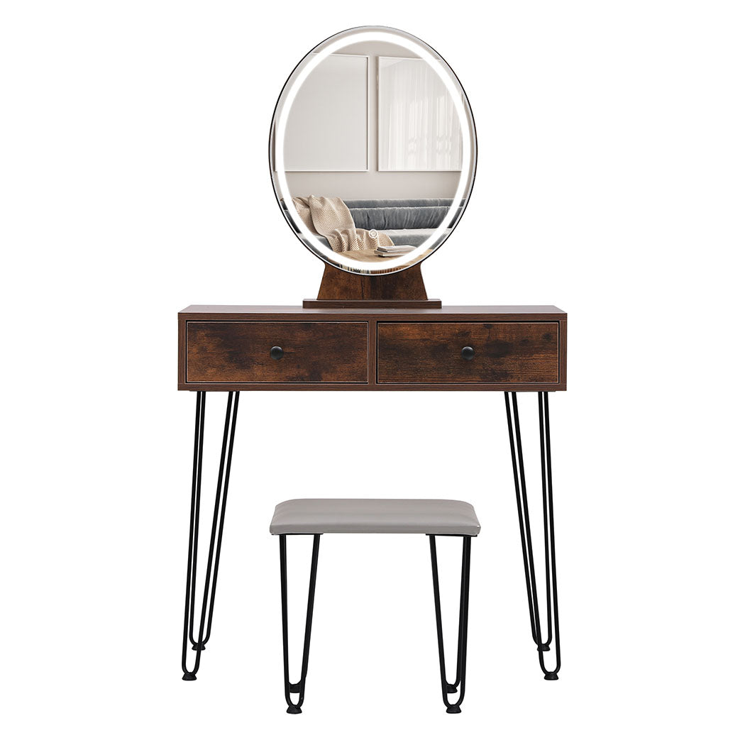 Levede Dressing Table LED Light Strip Brown-1871349402606637057