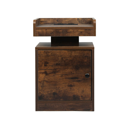 Levede Bedside Table USB Charger Outlet RGB Oak-1869883068827963393