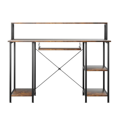 Levede Office Gaming Computer Desk Brown-1869883066516901889