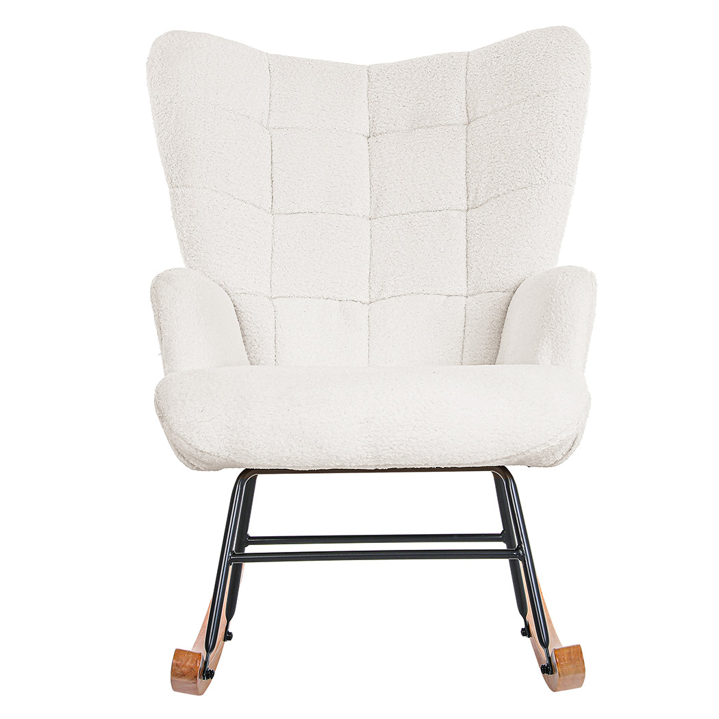Levede Fleece Rocking Chair-1869883063815770113