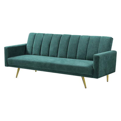 Levede Sofa Bed Convertible Velvet Lounge Recliner Couch Sleeper 3 Seater Green-1864184618333376513