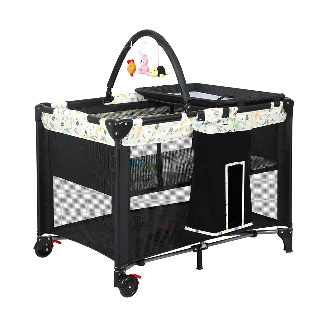 BoPeep Baby Cot Bed Crib Portable Bassinet Black-1864184323079540737