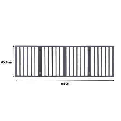 Wooden Pet Gate Dog Fence Retractable Grey 600x 3MM-1864184510149693442