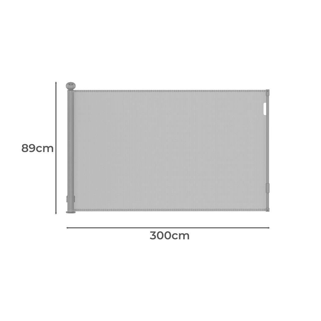BoPeep Retractable Baby Safety Gates 300cm Grey 300 cm-1864184339647041538