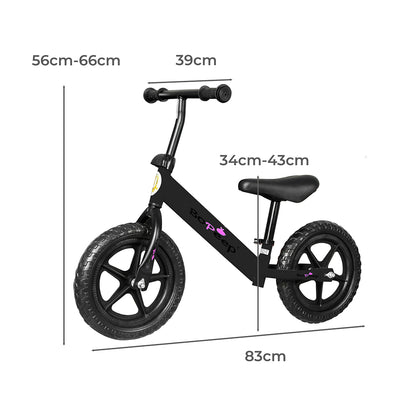 BoPeep Kids Balance Bike Ride On Toys Black-1864184331073884162