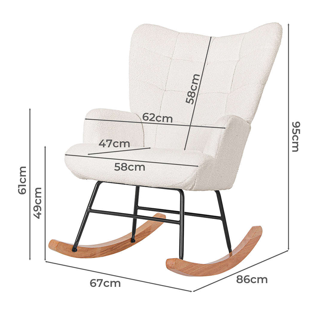 Levede Fleece Rocking Chair-1869883063815770114