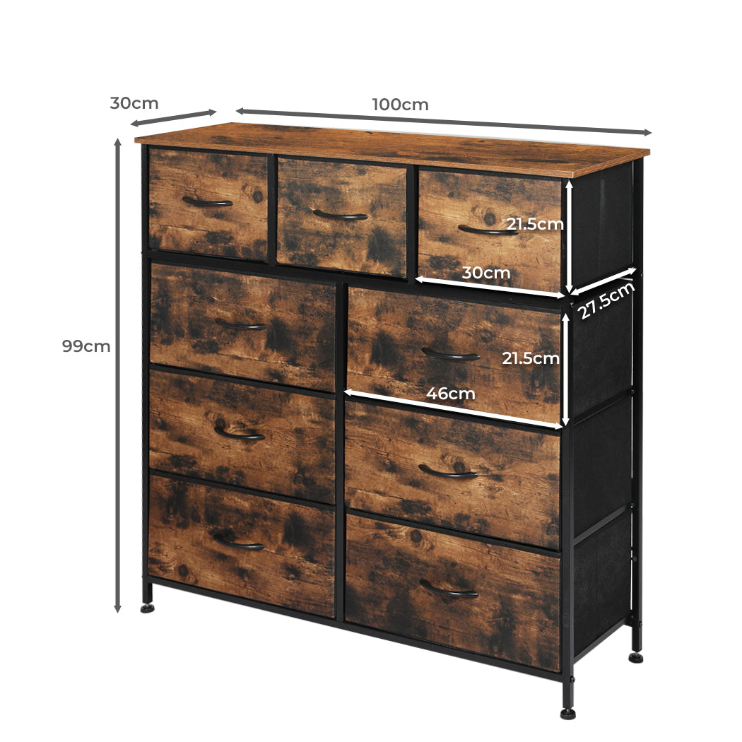 Levede Storage Cabinet Tower Chest Brown Fold-1864183285480034306