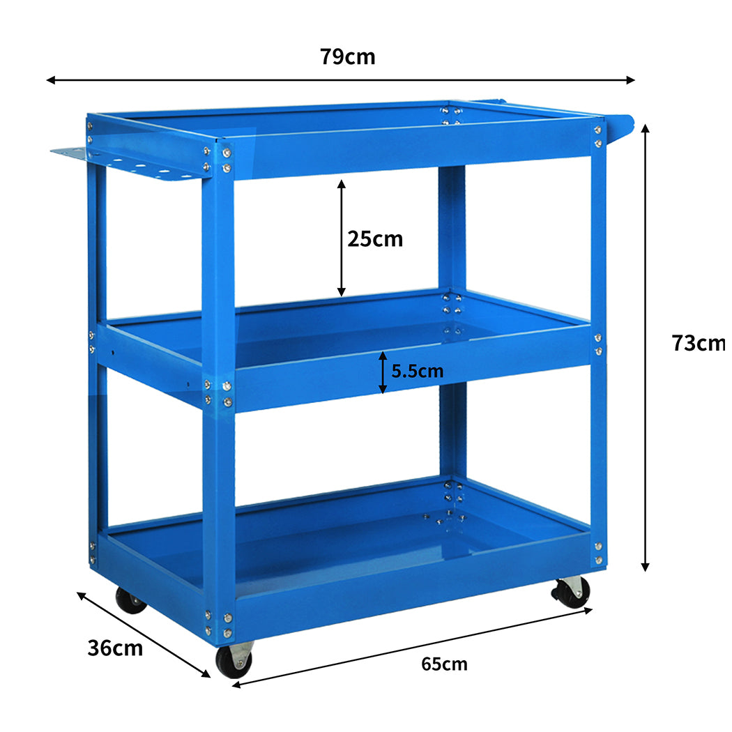 Traderight Tool Cart Trolley Toolbox Blue-1864184279345532930