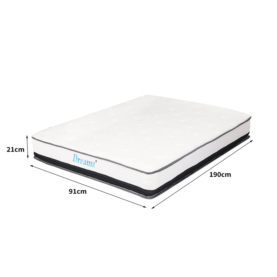 Dreamz Pocket Spring Mattress HD Foam Single-1864184416700600322