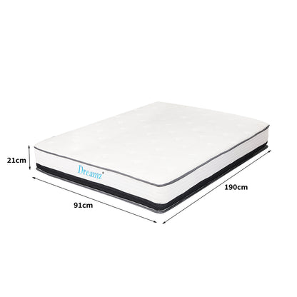 Dreamz Pocket Spring Mattress HD Foam Single-1864184416700600322
