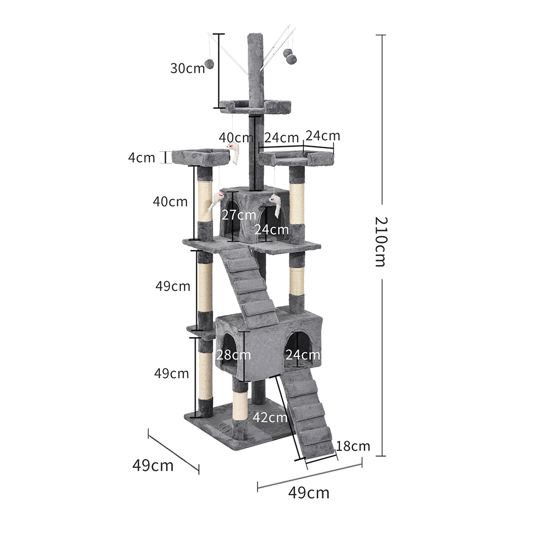 PaWz Cat Tree Scratching Post Scratcher Grey-1864184313646551042