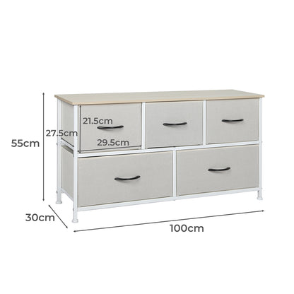 Levede Storage Cabinet Tower Chest Beige-1864183275677945858