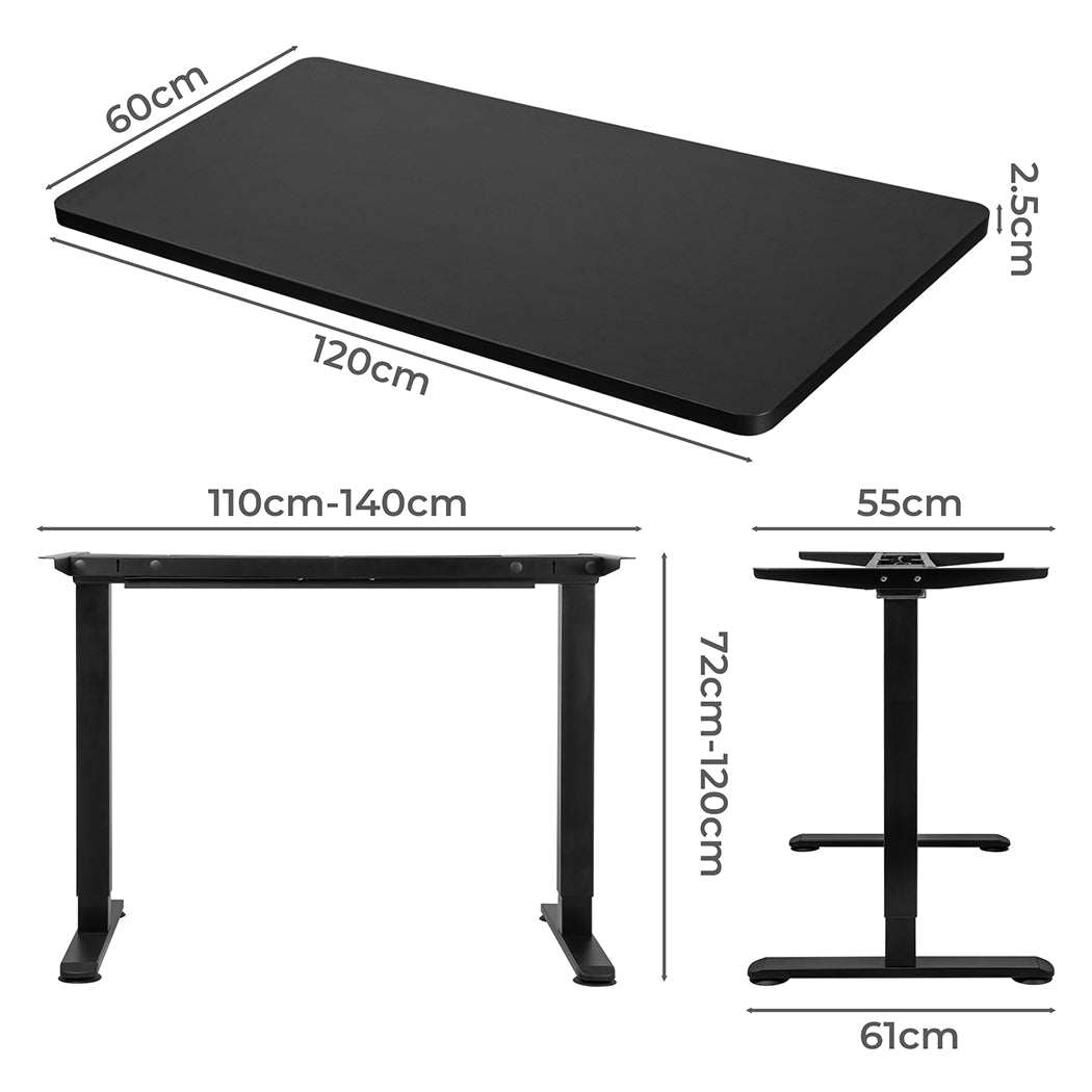 Levede Motorised Standing Desk Adjustable 120cm Black 800x 1.5MM-1864183326059925506