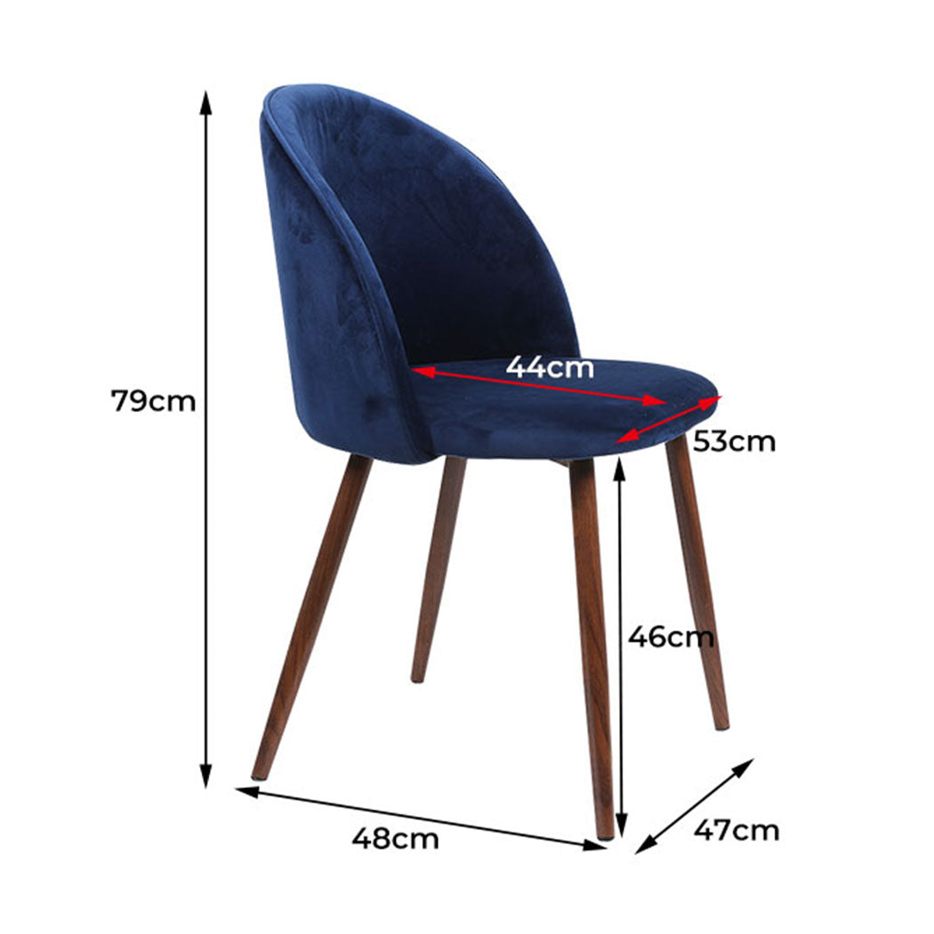 Levede 2x Dining Chairs Seat French Navy-1864183273765343234