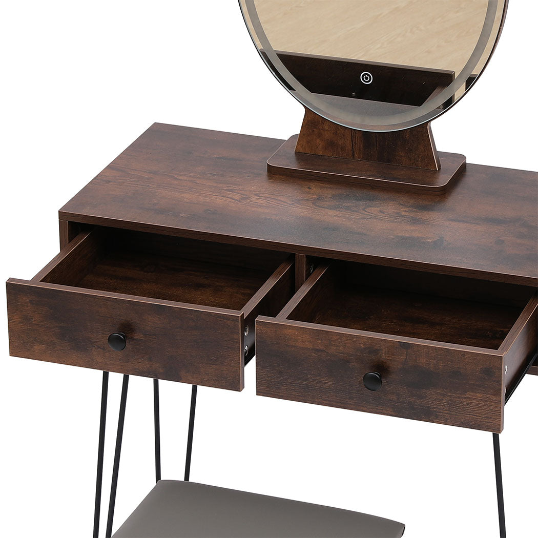 Levede Dressing Table LED Light Strip Brown-1871349402606637059