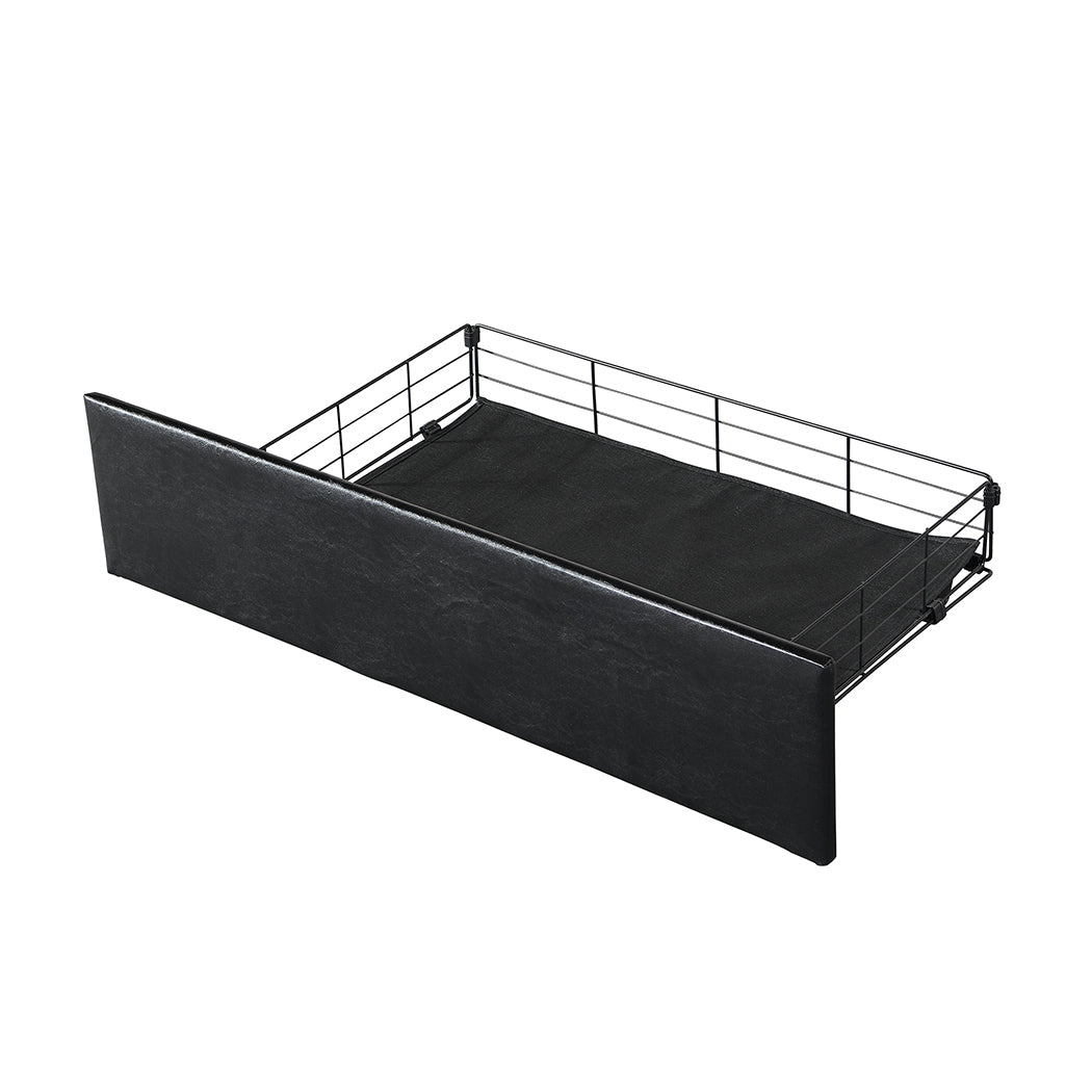 Levede Queen Bed Frame PU 4 Drawer USB Charge-1864183200838979587