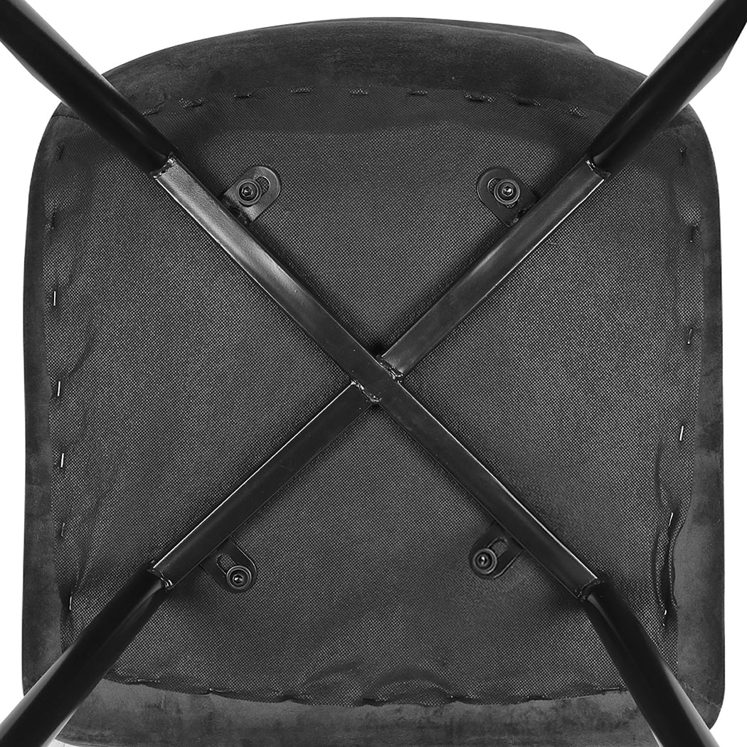 Levede 4x Dining Chairs Kitchen Velvet Grey-1864183277460525059