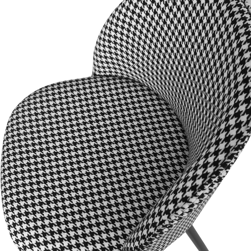 Levede 2x Dining Chairs Kitchen Cafe Black and White-1864183273484324867