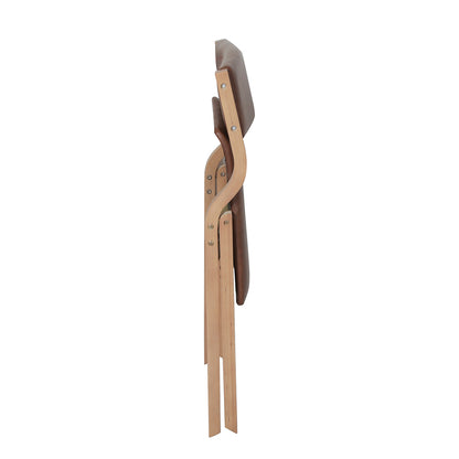 Levede 2x Dining Chairs Foldable PU Brown-1864183285782024195