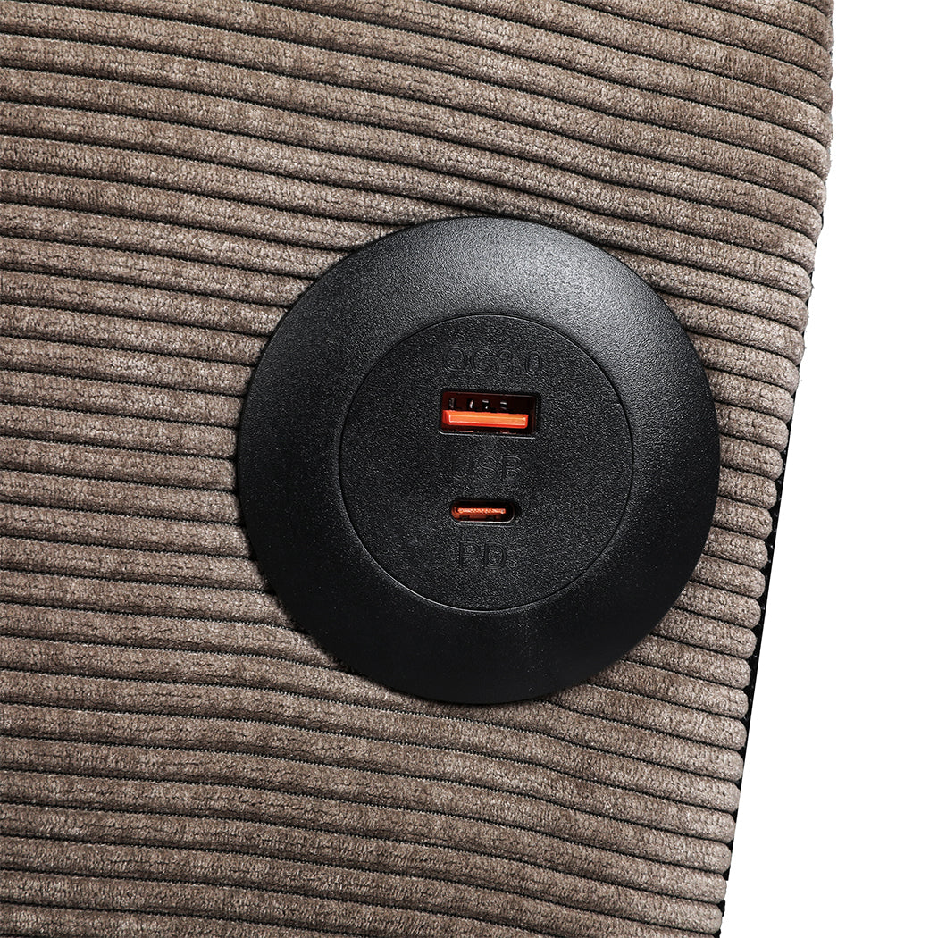 LEVEDE  CONVERTIBLE SOFABED WITH USB CHARGE AND SIDE TABLE-1869883071407460355