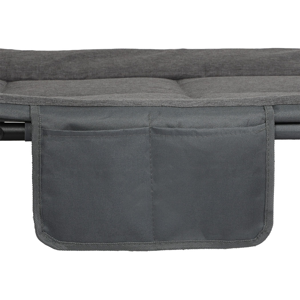 Levede Folding Camping Bed Camp Cots Dark Grey-1871349386861219844