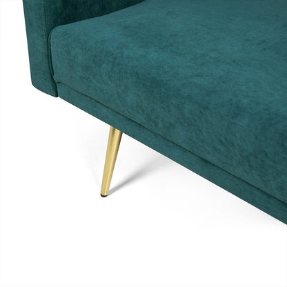 Levede Sofa Bed Convertible Velvet Lounge Recliner Couch Sleeper 3 Seater Green-1864184618333376516