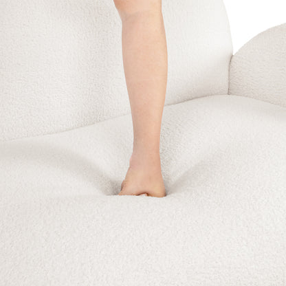 Levede Cloud Sofa 3 Seater Sherpa Fleece White-1869883070216278021