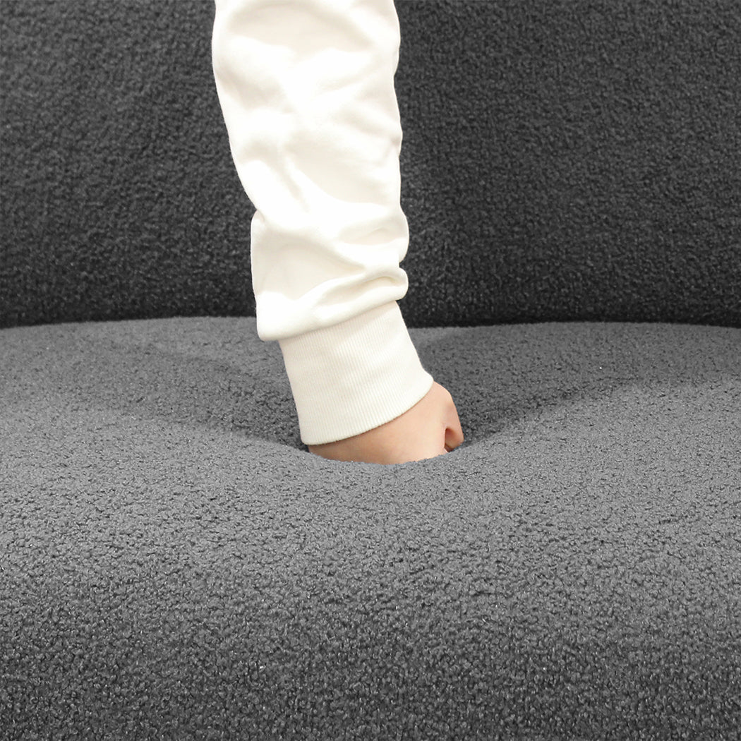Levede Cloud Sofa 3 Seater Sherpa Fleece Beige-1869883070363078661