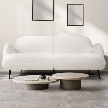 Levede Cloud Sofa 3 Seater Sherpa Fleece White-1869883070216278022