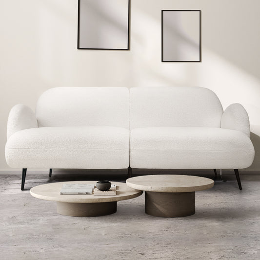 Levede Cloud Sofa 3 Seater Sherpa Fleece White-1869883070216278022