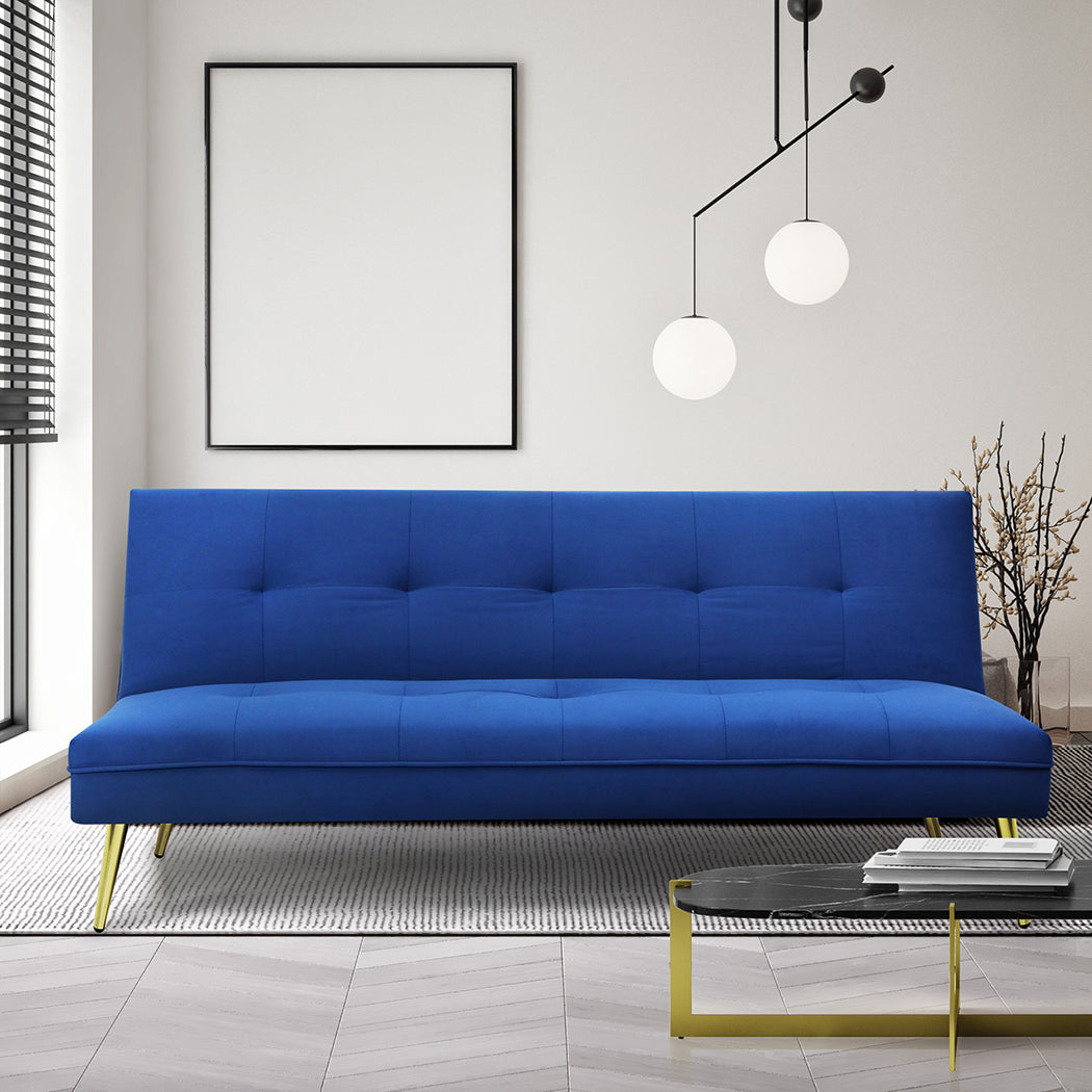 Levede Sofa Bed Convertible Velvet 3 Seater-1869883070950281222